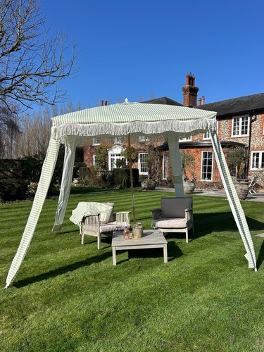 Green stripe gazebo - gazebo, marquee